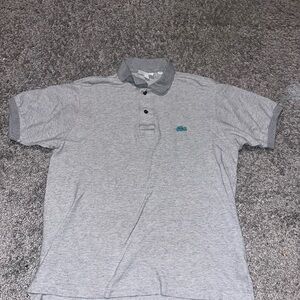 Lacoste Men's Polo Shirt in Gray with Blue Logo